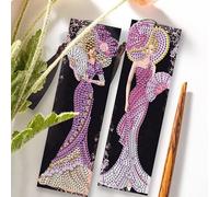 DCIDBEI Diy Diamond Painting Marcadores, 2 pack kits de bordado de diamantes Dame, Diamond Art Surprise Punto Diamante regalo para cumpleaños Navidad (mujer en vestido morado y rosa)