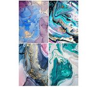 DCIDBEI Juego de 4 kit Diamantes Paisaje 30x40 cm Cuadros Manualidades 5D Paisajes Pintura de Diamante Paisajes Lienzos para Hacer con Diamantes Paisajes Flores Abstractas Pintura 5d Adultos