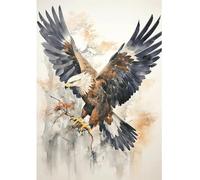 DCIDBEI Kit de Inicio de Pintura de Diamantes Águila 40x50cm 5D Diamond Painting Aguila Animal Pintura por Números Águila Bordado Punto de Cruz Manualidades de Cristal Mosaico Libertad Valiente