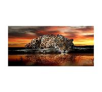DCIDBEI kit de pintura de diamante 5d adultos, pintura para cristal manualidades punto de cruz diamantes leopardo lienzo para decoración de pared, 45 x 90 cm