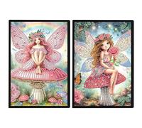 DCIDBEI Pack de 2 Cuadernos Pintura de Diamantes Ángel A5 Blanco Dibujos con Diamantes Diario Libro Elfos Cuadros de Diamantes Bloc de Notas A5 Hada Pintar con Diamantes Cuaderno de Viaje Regalo