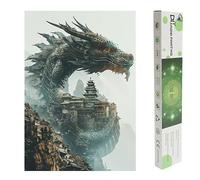 DCIDBEI Peinture Diamantée Dragon Chinois 40x50cm Diamond Painting Adultes Autocollant Dragon Cuadros de Diamantes Animales Buddy Cristal Art Templo Puissance Dignité Pintar por Numeros Palacio