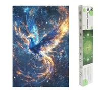 DCIDBEI Pintura de Diamante Abstracta Fénix Oro Azul 40x50cm 5D Diamond Painting Animales Pintar por Números Fénix Rompecabezas Diamantes para Manualidades Adultos Noble Nirvana y Renacimiento