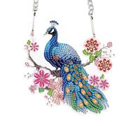 DCIDBEI Pintura de Diamante Corona 5D DIY Pavo Real 15x15cm Punto de Cruz Diamante Colgante Pendant Pavo Real Diamond Painting Ornaments Adornos Letrero de Puerta Delantera Punto Diamante Atrapasueños