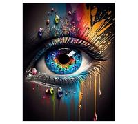 DCIDBEI Pintura de Diamante Fluorescente Ojo40 x 50 cm Pintura por Números Ojo Diamond Painting Pop Art Graffiti Street Art Cuadros para Pintar Diamantes Abstracto Ojo Ventana al Alma