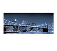 DCIDBEI Pintura de Diamante Paisaje 110x50 cm Diamond Painting New York Punto Cruz Diamante New York Tapiz Grande New York Painting Puente de Nueva York Cuadro Diamantes de Paisages Noche