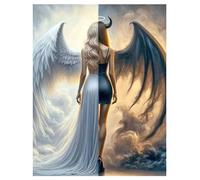 DCIDBEI Pintura de Diamantes Alas de Ángel 40x50 cm Diamond Painting Ángel con Alas Cuadros de Diamantes Bordado de Diamantes Pintura por números Principiantes Pintura de Diamantes Alas Hada Elfo