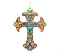 DCIDBEI || Pintura de diamantes Cruz de diamantes para colgar en la pared || Artesanías de cristal || un encanto religioso cristiano || Decoración Religiosa Diseño Decoración Pared || 17 cm * 25 cm