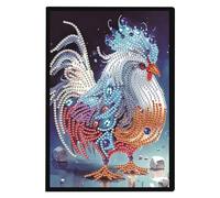 DCIDBEI Pintura de Diamantes Cuaderno A5 Blanco Chick Rooster para Adultos Niños Pollo cuadros de diamantes Cuaderno Tapa dura A5 punto de cruz diamante Libro Cuaderno de Viaje Diario de 50 Hojas
