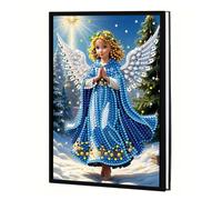 DCIDBEI Pintura de Diamantes Cuaderno A5 Hojas Blancas Navidad A5 Diamond Painting Cuaderno de Viaje Dibujos con Diamantes Diario Secreto Cuaderno de Bocetos Cuaderno de Bocetos Ángel Elfo Hada