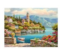 DCIDBEI Pintura de Diamantes Cuadradas Playa Mar 50x40cm Diamond Painting Paisajes s Cuadro de Diamantes Piedras Brillantes Playa Mar Cuadros de Casa Punto Diamante Puzzle Barco