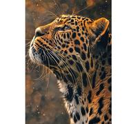 DCIDBEI Pintura de Diamantes de Leopardo 40x50cm Diamond Painting Leopardo Adultos Pintar por Números para Hacer Mosaicos Póster Adhesivo Velocidad y Fuerza Dibujos de Diamantes de Animales
