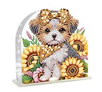 DCIDBEI Pintura de Diamantes Servilletero 15 x 15 cm Diamond Painting Dispensador de Servilletas Papel Soporte de la Servilleta de Manteles para Cocina Restaurante y Bar Decoración Perro