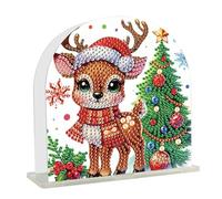 DCIDBEI Pintura de Diamantes Servilletero para Cualquier Tamaño de Servilleta 15x15cm Diamond Painting Dispensador Servilletas Papel Soporte Servilletero de Papel Mesa de Cocina y Bar Navidad Ciervo