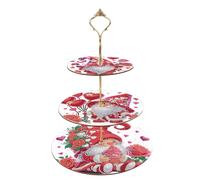 DCIDBEI Pintura de Diamantes Soporte para Magdalenas 25x32cm 3 Niveles Diamond Painting Torre de Postres Puzzle Diamantes Soporte para Pasteles Bodas Cumpleaños Fiesta de Navidad Plato para Servir