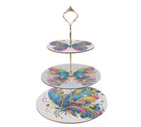 DCIDBEI Pintura de Diamantes Soporte para Tartas 3 Niveles 25x32cm, Pintar por Números Bandejas para Galletas Torre para Servir Soporte para Postres Diamond Painting Almacenamiento de Frutas Mariposa