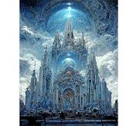 DCIDBEI Punto de Cruz Diamantes Cuadrados Paisajes 40x50 cm Diamond Painting Castillo Iglesia Cuadros Punta de Diamante Casa Adultos Niños 3D AI Diamond Painting Lienzo Cuadrado Paisaje Adultos