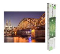 DCIDBEI Punto Diamante Puente s 50x40cm Pintura de Diamante de Colonia Diamond Painting Paisajes Colonia Punto de Diamante Ciudades Noche Paisaje Catedral de Colonia