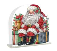 DCIDBEI Servilletero Pintura de Diamantes de 15x15cm Diamond Painting Dispensador Servilletas Papel para Mesa de Comedor en Estilo Retro Pintar por Números Servilletero Dispensador Navidad Papá Noel