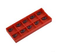 DCMT0702 EM YBC205 - Insertos de carburo para herramienta de torneado de torno CNC, 10 piezas de inserción de barra de perforación para acero inoxidable, hoja de 55 grados con punta R0.4