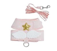 DCNIYT - Arnés para gato y perro, collar de correa, artículos para mascotas, accesorios Kawaii, chaleco de ala de ángel para perros, gatos, suministros personalizados (rosa, XL)