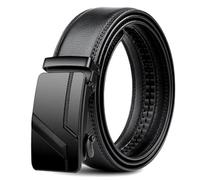 DCNIYT Cinturones para hombre de talla grande, cinturón de hombre de moda automático con hebilla simple, cinturón de piel sintética negra, 3,5 cm de ancho, 1 color, 150 cm