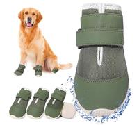 DcOaGt Zapatos para perros grandes, de malla, transpirables, antideslizantes, protectores de patas para pavimento caliente, invierno, nieve, senderismo, caminar, botines reflectantes para perros de