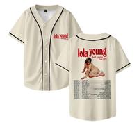 DCOKUS Lola Young North America Tour 2025 - Camiseta de béisbol unisex con cuello en V, manga corta, ropa de calle, beige, 3XL
