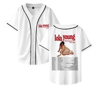 DCOKUS Lola Young North America Tour 2025 - Camiseta de béisbol unisex con cuello en V, manga corta, ropa de calle, blanco, 3XL