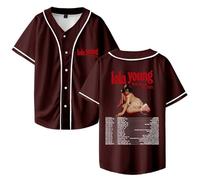 DCOKUS Lola Young North America Tour 2025 - Camiseta de béisbol unisex con cuello en V, manga corta, ropa de calle, marrón, 3XL