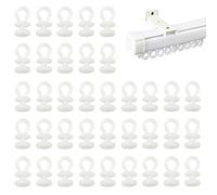DCQQ 100 Pcs Raíles de Cortinas - Ganchos deslizantes - Deslizador de Argollas Para Rieles de Ventana y Puerta de Ducha y Baño