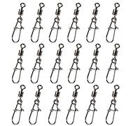 DCQQ 100 Piezas Giratorio de Pesca Emerillones Giratorio de Pesca de Acero Inoxidable de Broche Conector para Pesca en Agua Salada Pesca de Agua Dulce