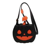 DCRYRPQES Bolso Bandolera Bolso bandolera de calabaza for mujer, de piel sintética, novedoso, con cremallera, correa ajustable, bolso divertido de Halloween Moda(Black Anger)