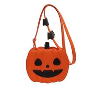 DCRYRPQES Bolso Bandolera Bolso bandolera de calabaza for mujer, de piel sintética, novedoso, con cremallera, correa ajustable, bolso divertido de Halloween Moda(Orange Anger)