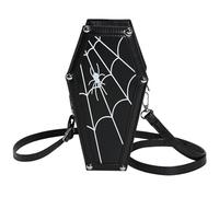 DCRYRPQES Bolso Bandolera Bolso bandolera de piel sintética con diseño de telaraña gótica for mujer con correa de hombro ajustable. Moda