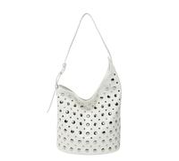 DCRYRPQES Bolso Bandolera Bolso con tachuelas for mujer, estilo punk, de piel vegana, holgado, asimétrico Moda(White)