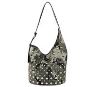DCRYRPQES Bolso Bandolera Bolso con tachuelas for mujer, estilo punk, de piel vegana, holgado, asimétrico Moda(Green)