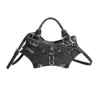DCRYRPQES Bolso Bandolera Bolsos de Halloween con diseño de murciélago, estilo punk, con tachuelas y correa, estilo novedoso y elegante. Moda(Black)