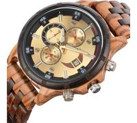 DCRYRPQES Reloj de Madera for Hombre, de Cuarzo, Personalizado for su Marido.(E Zebra)