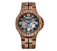 DCRYRPQES Reloj de Madera for Hombre, multifunción, Deportivo, de Pulsera, Informal, de Lujo, con cronógrafo.(Walnut with Zebra)