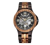 DCRYRPQES Reloj de Madera for Hombre, multifunción, Deportivo, de Pulsera, Informal, de Lujo, con cronógrafo.(Black and Zebra)