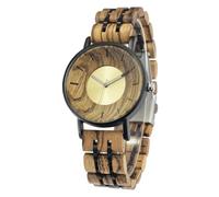 DCRYRPQES Reloj de Madera for Hombre y Mujer, Elegante cronógrafo con Calendario Informal.(A005-3)