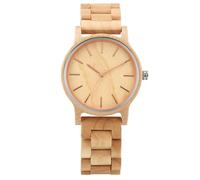 DCRYRPQES Reloj de Pulsera de Cuarzo de Madera de ébano for Hombre, Estilo Vintage, con Brazalete de Madera y Cierre Plegable.(Maple Wood 1PC)