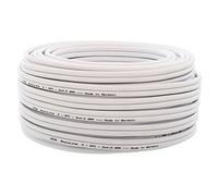 DCSk - 15m - 2 x 4mm² - Cable para altavoces - Cable OFC para altavoces, Adecuado para altavoces de coche, Cobre puro sin oxígeno 99.99%, Blanco