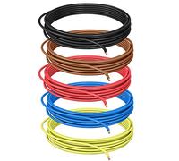 DCSk Cable para vehículos - 0,75 mm² - 10 m - FLRY B asimétrico surtido 5 colores - 0.75 mm² - Cable de coche trenzado - rojo negro azul marrón amarillo - 0 75 mm2