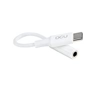 DCU Tecnologic | Adaptador Tipo C - Aux/Audio Jack | Conexión para móvil/Tablet/PC | Adaptador Auriculares | Conexión Tipo C - Audio/AUX Jack | Blanco
