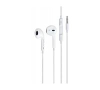 DCU TECNOLOGIC | Auriculares | Auriculares con Cable | Micrófono y Control de Volumen | Conector Universal Jack 3.5 mm | Sonido Estéreo | Blanco