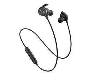 DCU TECNOLOGIC | Auriculares Bluetooth | Sport | Estéreo | Cancelación de Ruido: DSP | Manos Libres | para Hacer Deporte (Negro)