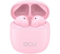DCU TECNOLOGIC | Auriculares Mini Mate Bluetooth 5.1 | USB Tipo C | con Touch Control | Micrófono Incorporado | Llamadas Manos Libres | A Prueba de Sudor IPX4 | Compatible con Android y iOS | Rosa