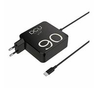 DCU TECNOLOGIC, Cargador para Ordenador portátil, Compatible con Ordenadores portátiles con Entrada USB Tipo C como Macbook/Pro, Lenovo, HP, DELL, Acer, ASUS, Huawei, Soporta protocolo PD, 90W, Negro